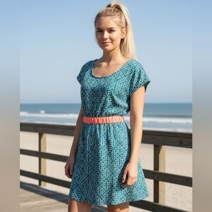 ROXY Geometric Open Back Dress